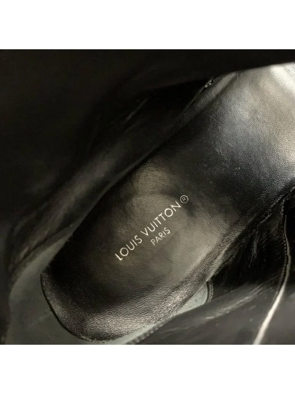 Louis Vuitton Moonlight Line Boots Short Shoes Satin Black White Dot Belt - Picture 7 of 10